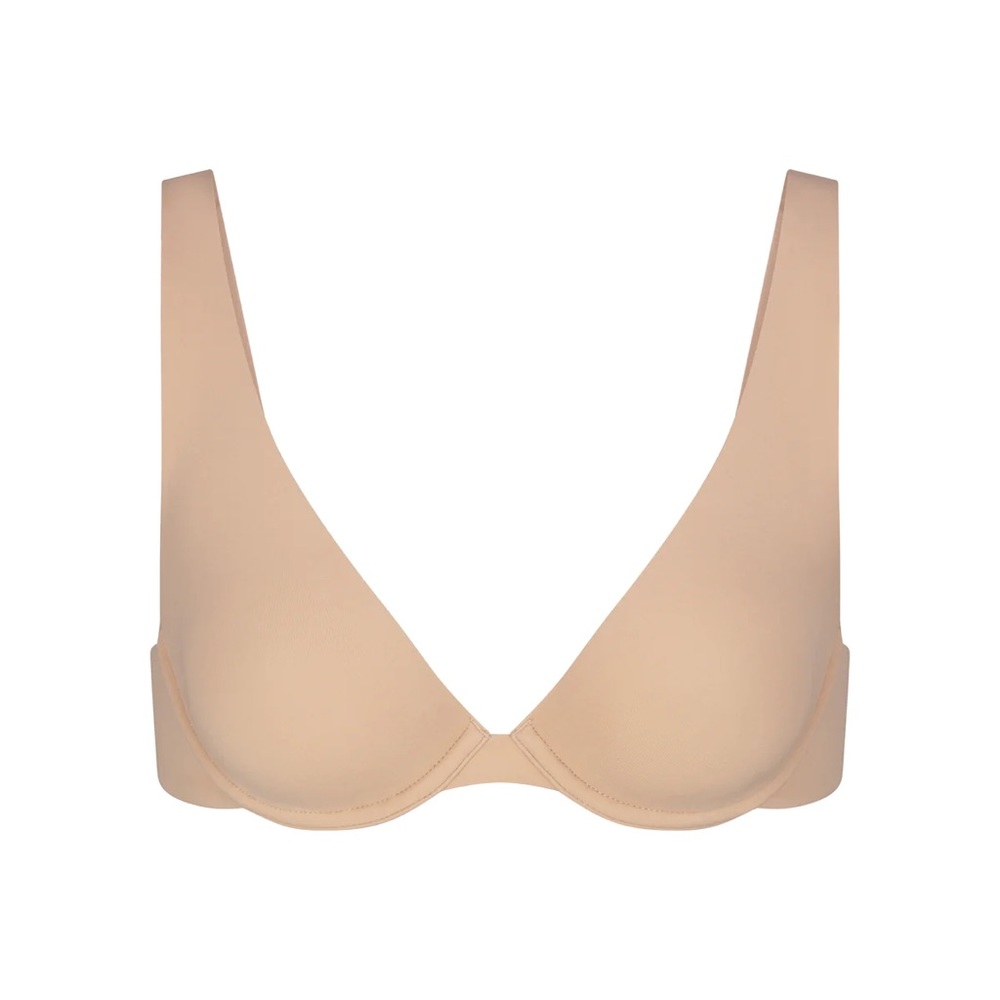 NWT Skims Fits Everybody Unlined Apex Plunge Bra in Clay